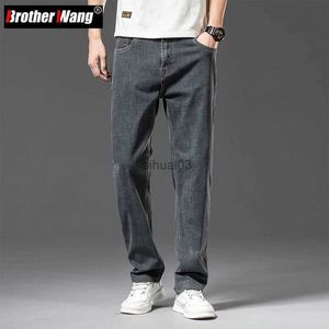 Jeans masculin mens lâches gris mince jean entreprise décontractée pantalon extensible en denim blue mens marque pantl2403