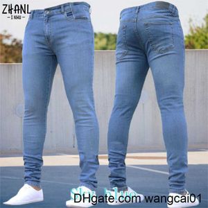 Pantalones vaqueros para hombre Pantalones para hombre Pantalones vaqueros elásticos de color puro Pantalones de trabajo ajustados informales Ma Vintage Wash Pantalones de lápiz de talla grande Jeans ajustados para hombres 0408H23