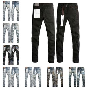 Jeans pour hommes Mens Purple Designer Mode Distressed Ripped Bikers Femmes Denim Cargo pour hommes Black Pantsx91y