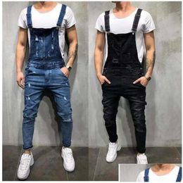 Herren Jeans Herren Zerrissene Jeans Overalls High Street Died Denim Latzhose Für Männliche Hosenträger Hosen Hip Hop Casual Drop Delivery App Dhyd4