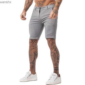 Jeans pour hommes Shorts pour hommes été taille élastique short uni ensemble ajusté marque de mode shorts de fitness hommes décontracté élastique ChinosL2404