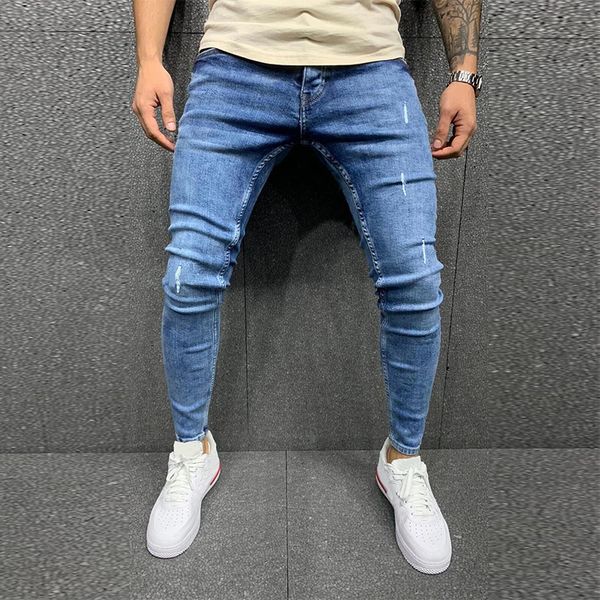 Jeans pour hommes Jeans bleus pour hommes Skinny Scratch Slim Denim Pantalons Crayon Pantalons Automne Rue pantalons en denim hip-hop mode Vêtements pour hommes 230418