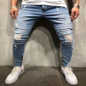 Heren Jeans Heren Skinny Slim Fit Ripped Big And Tall Stretch Blauw Voor Mannen Verontruste Elastische Taille M-4XL346L