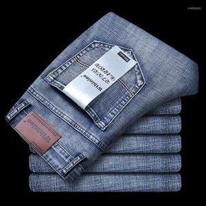 Jeans pour hommes Hommes Printemps Automne Hommes Smart Hommes Classique Business Mode Droite Regular Bleu Stretch Denim Pantalon