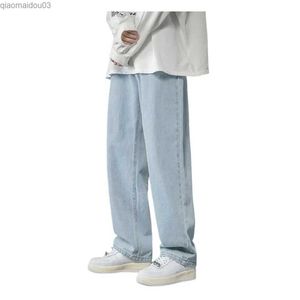 Jeans masculins pour hommes et jambe droite des jambes larges de jambe de jambe larges de jambe de jambe de jambe à jambe large pantalon en denim hip-hop jeans de poche adaptés à Springl2404