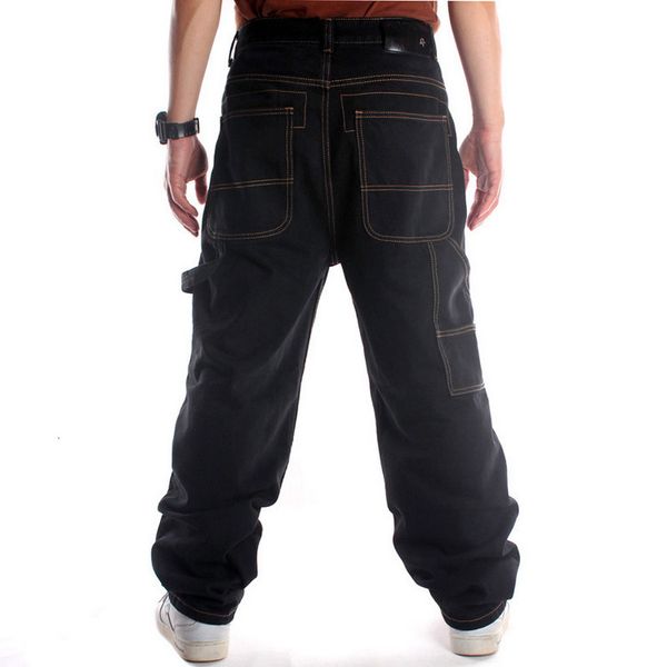 Jeans pour hommes Mens Straight Loose Fit HipHop Skateboard Casual Street Dance Hip Hop Denim Pantalon Grandes poches Broderie Plus Size 230106