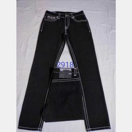 Jeans para hombres para hombres verdaderos jeans pantalones largos para hombres line grueso súper religión jeans ropa hombre casual hilera azul de mezclilla negro m2918g9r4