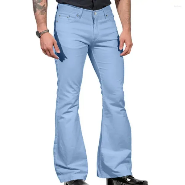 Jeans masculin pantalon à fond de cloche moyenne-hauteur