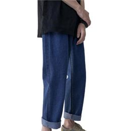 Heren jeans moderne denim broek voor mannen enkellengte ademende losse casual mode herfst rechte broek streetwearmen's