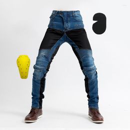 Jeans pour hommes moto Scooter hommes Motocross course cyclisme pantalons avec protecteurs équitation genou hanches