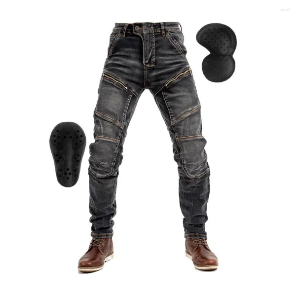 Jeans de jeans masculinos motocicleta portátil Moto pantalones Touring Racing montando pantalones casuales para hombres