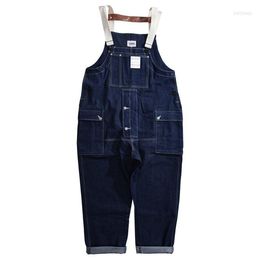 Heren jeans multi-pocket denim overall overalls safari-stijl casual losse lading broek jumpsuit heren dungarees