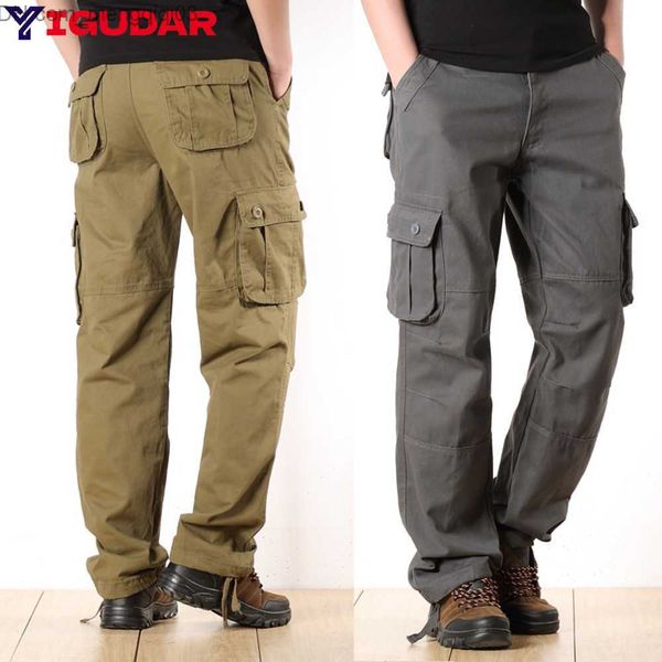 Jeans para hombres Pantalones de carga de hombres múltiples Multi -Men Miding Tactical Outdoor Sheinking Impermeable Durable entrenamiento Pantalones de hombres Z230814