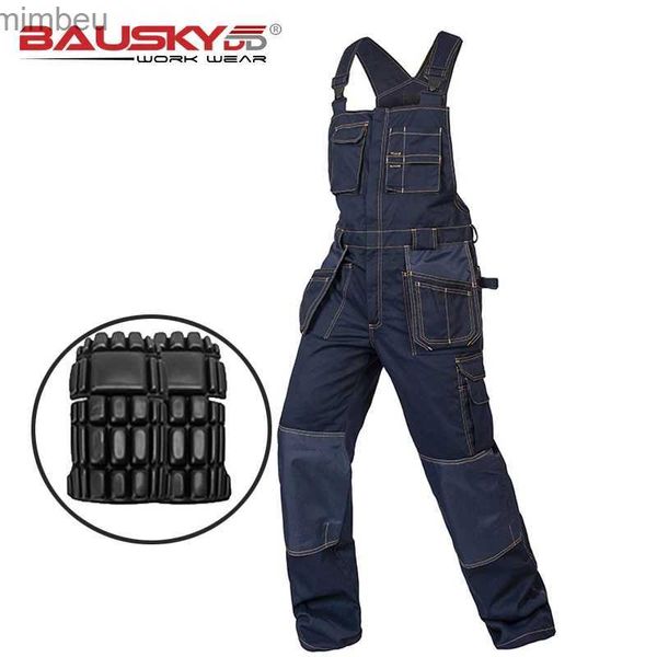 Jeans pour hommes Salopette de travail multi-poches pour hommes avec genouillères Uniformes de travail RepairmanL240111