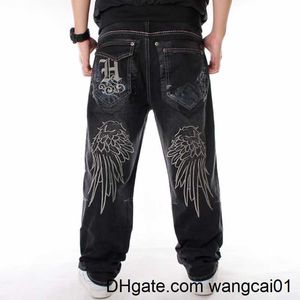 Jeans pour hommes Nanaco Man Loose Baggy Jeans Hiphop Skateboard Denim Pantalon Street Dance Hip Hop Rap Ma Black Trouses Taille chinoise 30-46 0408H23