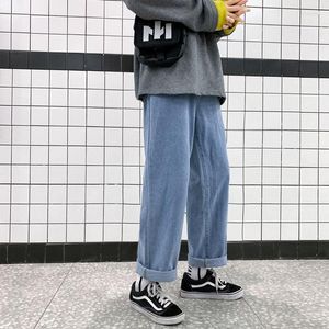 Heren jeans neeploha solide kleur rechte harem vrouw enkellengte casual denim broek Koreaanse streetwear oversized broek naom22