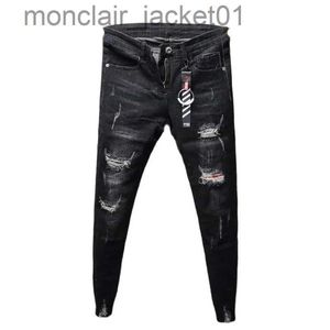 Jeans pour hommes Nouveau 2021 Trendyol déchiré trou pantalon jean hommes maigre coupe ajustée Streetwear jeunesse homme vêtements pour adolescents noir crayon jean J231006
