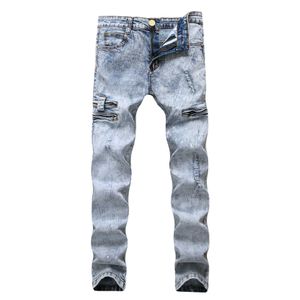 Jeans masculin New Fashion Boutique Stretch Casual Mens Mens Jeans Skinny Jeans Men Straight Mens Denim Bike Jeans 2019 Pantalon Stretch Pantalon mâle T240507