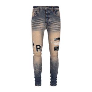 Jeans pour hommes New Letter Brodé Earth Dark Jeans pour hommes