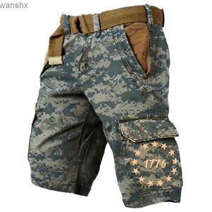 Jeans masculin New Mens 3D Digital Jeans Trend Sports Street Running Shorts Outdoor Casual Shorts Military Pantal