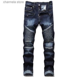 Jeans voor heren Nieuwe herenjeansbroeken Gesplitste denimbroek Biker Hoge kwaliteit Heren Recht Casual Designer Veel multi-pocket Comfortabel T240227