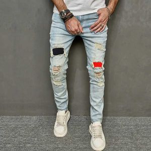 Jeans masculins New Mens Jeans Trend Casual Tear Ultra Thin Craying Pantal