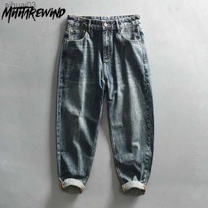 Jeans masculin New Mens Conilened Jeans Spring Street Retro Retro Washed Medium Stretch Jeans Cotton Pocket Full Longue Jeans à la mode Pantl2403