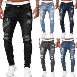 Jeans pour hommes Nouveau style Jeans pour hommes avec des trous Blanc Slim Pantalon Designer 2023 Leggings à la mode Pantalons pour hommes 5 couleurs S-XXXL DHL Z230801