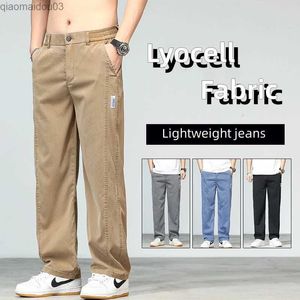 Jeans masculin New Summer Lyocell Fabric pour hommes en tissu léger pantalon de sport de haute qualité de haute qualité Pantl2404 décontracté.