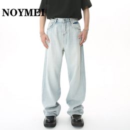 Heren Jeans NOYMEI Toevallige Denim Broek Gewassen Rechte Zomer Stijlvolle Mode Losse Mid Hoge Taille Trendy Mannelijke Broek WA1341 230711