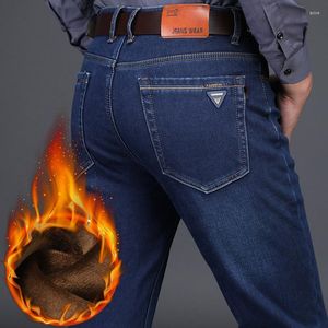 Les jeans masculins surdimensionnent 29-35-42 Hiver Winter Men's Warm Fleece Denim Pantal