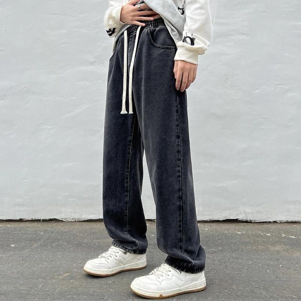 Jeans pour hommes surdimensionnés grand 3XL pleine longueur pantalon de marque décontracté cordon de serrage taille élastique pantalons de survêtement pour jeunes pantalons longs quatre saisons