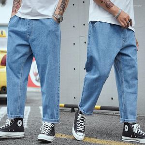 Mannen Jeans Oversized Rechte Mannen Casual Losse Denim Broek High Street Hip Hop Baggy Broek Solid Man Big Size 28-48 Stretch