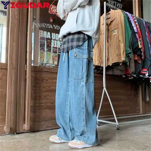 Men's Jeans Surdimensionné Baggy jean hommes mode rétro décontracté large jambe jean hommes Streetwear lâche Hip Hop droit Denim pantalon hommes pantalonL2403
