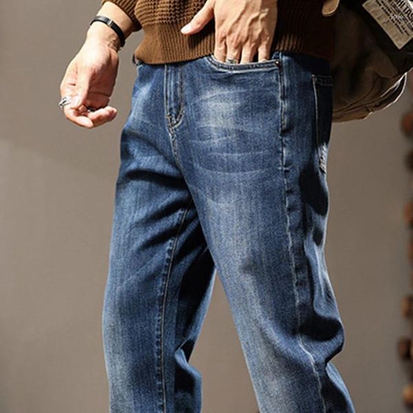 Jeans surdimensionnés pour hommes, amples et rétro nostalgiques, pantalons à petites jambes délavés, produit d'automne et d'hiver