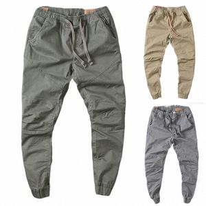 Heren Jeans/Broeken Hoge taille Cargobroek Effen Kleur Trekkoord Casual Vintage Cropped Broeken Sociale kleding voor dagelijks gebruik g8HV#