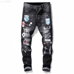 Jeans pour hommes Pantalons parhombre Vaqueros Designer de luxe D2 Denim pour hommes d Square Pantalon brodé Pantalon à trous pour hommes Taille 28-38ftjjf5vu