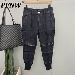 Jeans voor heren PFNW Harlanbroek met magere pijpen Vintage Distressed Denim Werkkleding Broek Heren Herfst Casual 2023 Stijlvol 28W1517 230918