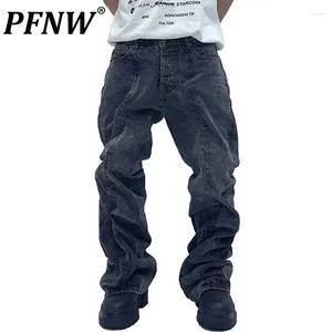 Jeans voor heren PFNW Lente Zomer Voorgevormde staaldraad Gedraaide concave nisontwerp Darkwear Techwear Denim uitlopende broek 12A9285