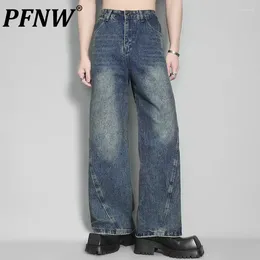 Jeans voor heren PFNW lente zomer persoonlijkheid vintage high street casual losse rechte denim broek chique flare broek 12A9279