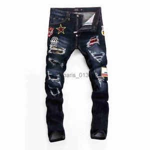 PLEIN BEAR Jeans pour hommes mode classique PP homme pantalon Rock Moto hommes conception décontractée jean déchiré en détresse Denim maigre Biker pantalon 157496 x0911