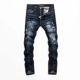 Jeans homme PLEINXPLEIN design original mari bleu Stretch jeans hommes slim denim pantalon Skulls pantalon pour hommes 230301