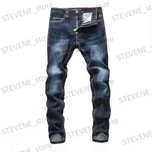 Jeans homme PLEINXPLEIN design original mari bleu jean stretch homme pantalon en denim slim pantalon jean stretch pour homme nouveau jean design 08 T240326
