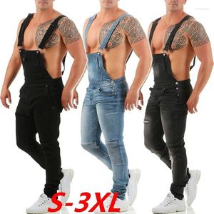Heren Jeans Plus S-3XL Mannen Denim Jumpsuit Lente Zomer Herfst Mode Casual Stretch Slanke Lange Bib Broek Ripped Street Wear