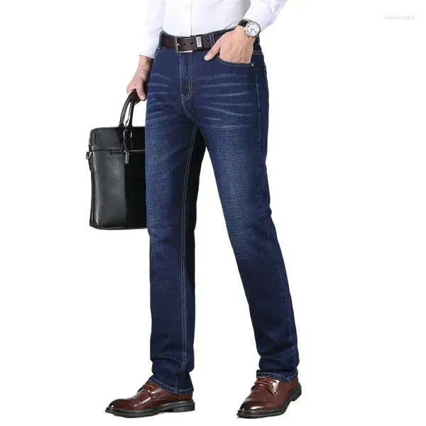 Jeans para hombres Tallas grandes 29-40 Hombres Marca Denim Business Casual Stretch Straight Gentleman Pantalones largos Azul Negro Pantalones Masculinos