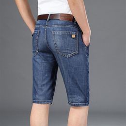 Jeans pour hommes Plus Taille 40 42 Hommes Shorts 2021 Été Slim Fit Droit 5 Poche Haute Qualité Coton Modal Confortable Jean Shor240q