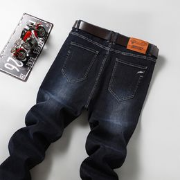 Heren jeans plus maat 42 44 stretch herfst en winter zakelijk rechte denim broek mannelijke klassieke merkbroek 220923