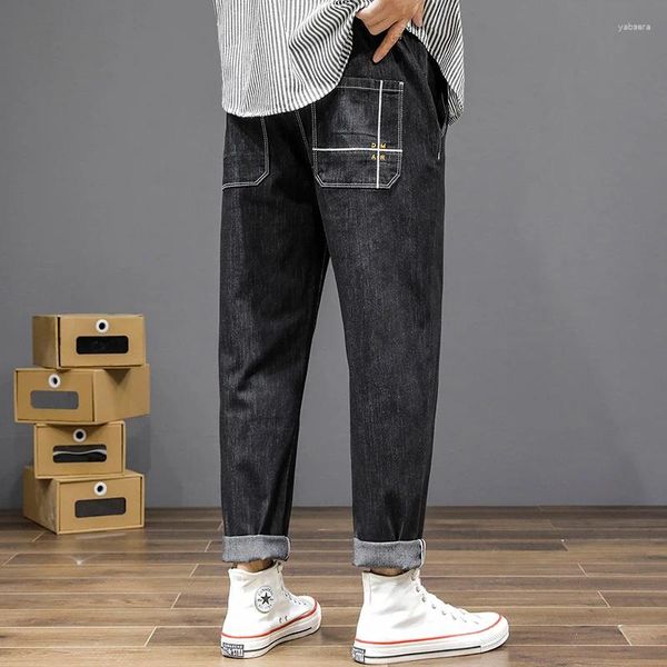 Jeans para hombres talla grande 7xl 6xl 5xl Estilo de estilo Moda coreana ropa suelta pantalones jean homme carga