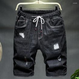 Jeans para hombres Tallas grandes 7XL 8XL 9XL 10XL Hombres Pantalones cortos de mezclilla Verano Casual Estiramiento Vaquero Agujero Corto Cintura elástica suelta masculina