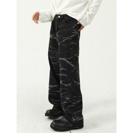 Jeans Homme Poésie | Four Seasons Products Style coréen Tie-dye Loose Straight Men And Women Fashion Casual